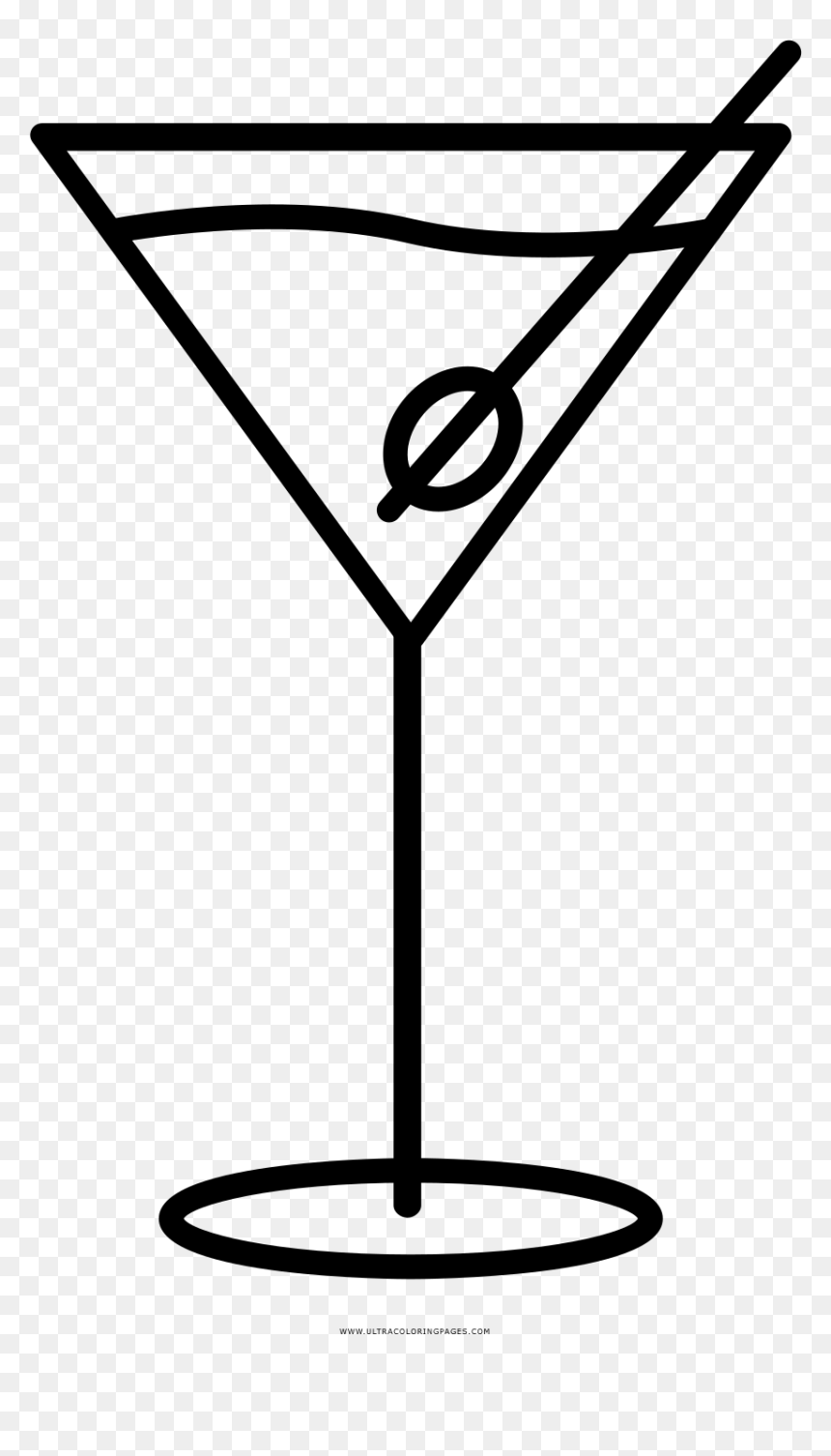 Martini Coloring Page - Cocktail Clipart, HD Png Download - copa png