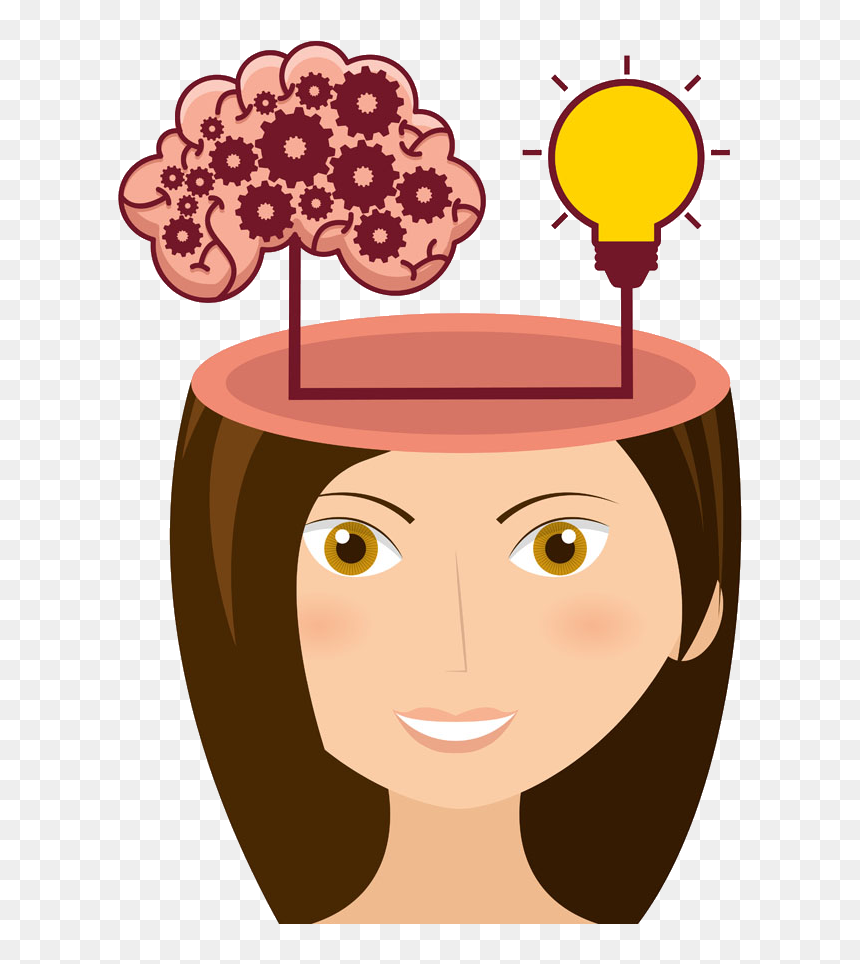 Cerebrum Icon Cartoon Beauty Thinking Image Transprent - Thinking Cartoon Transparent Background, HD Png Download - cerebro png