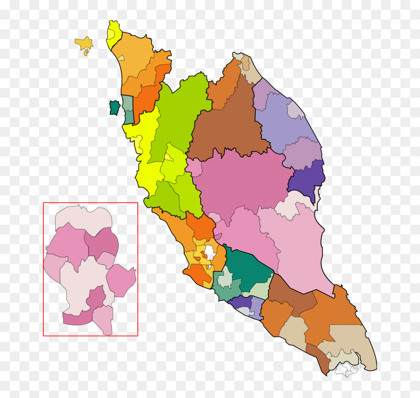 Map,ecoregion,area - Peninsular Malaysia Map Colour, HD Png Download - mapa png