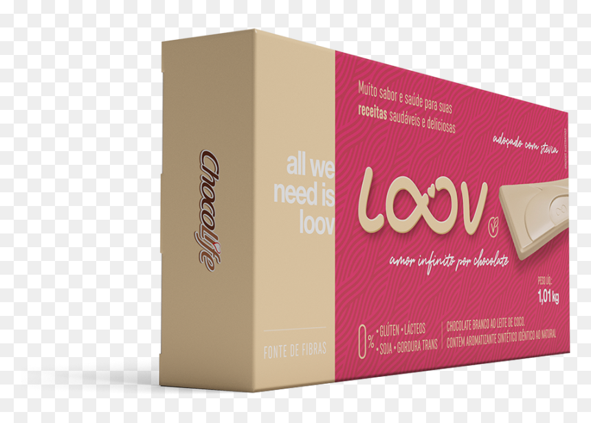 Barra De Chocolate Zero Acucar Branco 1 Kg Loov Linha - Box, HD Png Download - chocolate derretido png