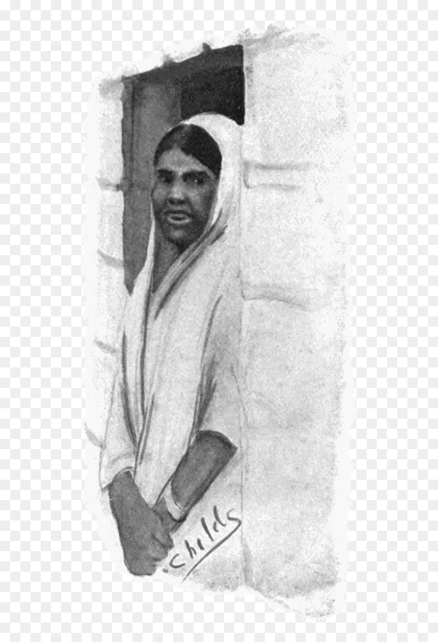 Indian Lady In Doorway - Monochrome, HD Png Download - doorway png