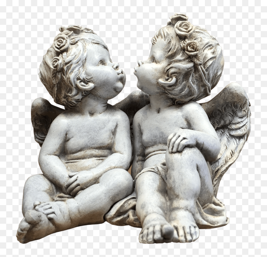 Pair Of Cherub Angels - Twin Angel Baby Statue, HD Png Download - cherub png