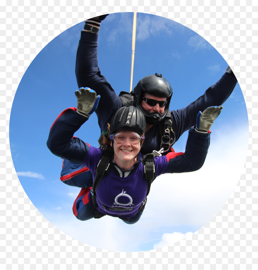 A Supporter Skydives For Target Ovarian Cancer - Extreme Sport, HD Png Download - skydiving png