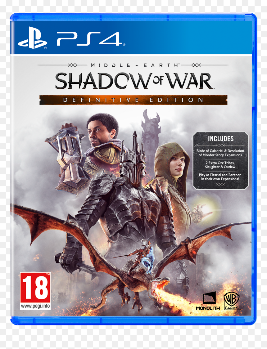 Ps4 Shadow Of War, HD Png Download - shadow of mordor png