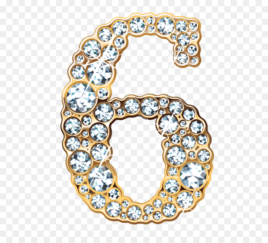 Jewel Clipart Six - Numeros Con Diamantes Png, Transparent Png - diamantes png