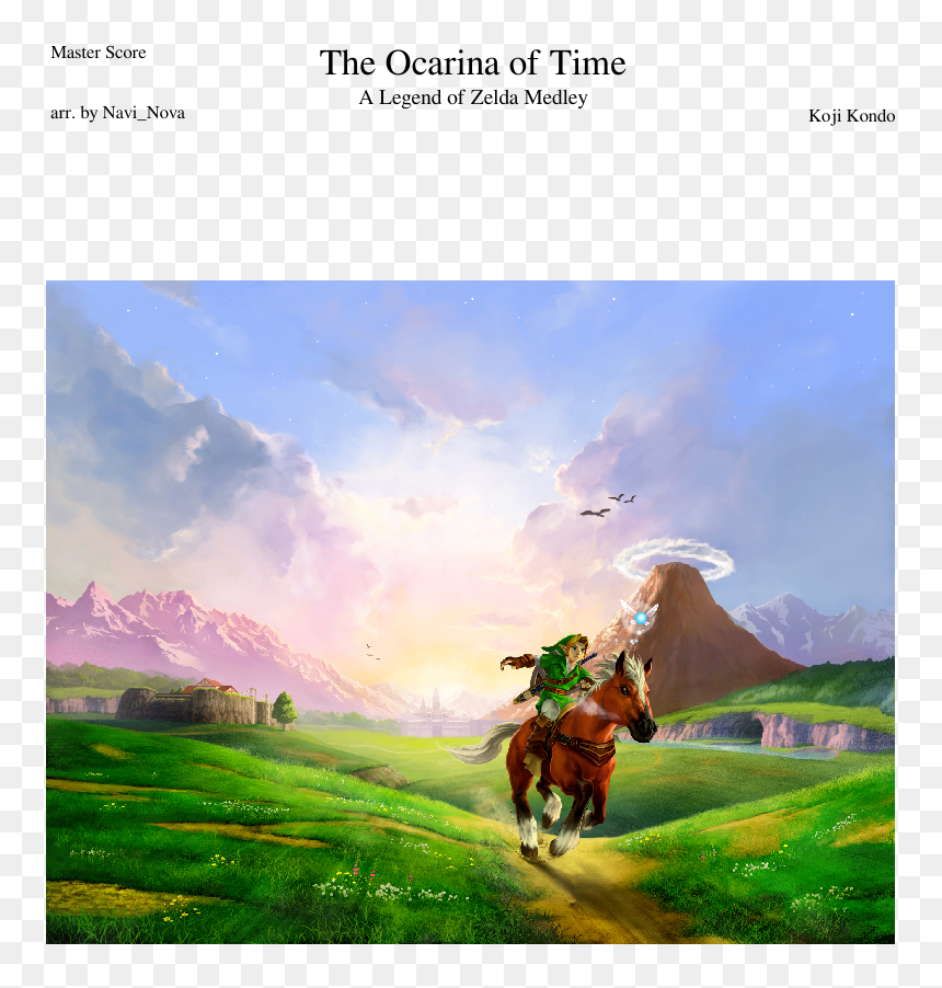 The Ocarina Of Time Sheet Music Composed By Koji Kondo - Legend Of Zelda Ocarina Of Time 3d Art, HD Png Download - ocarina of time png