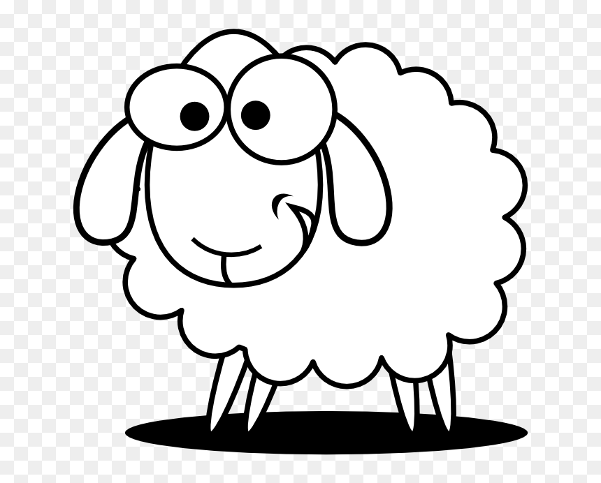 Sheep Clipart Black And White Sheep Clipart Black And - Clip Art Sheep Black And White, HD Png Download - minecraft sheep png