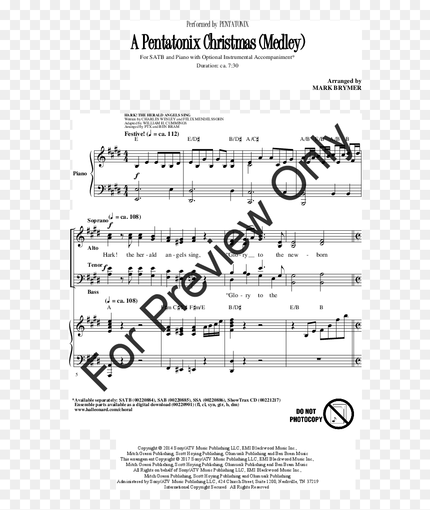 Pentatonix Christmas Medley Spartito, HD Png Download - pentatonix logo png