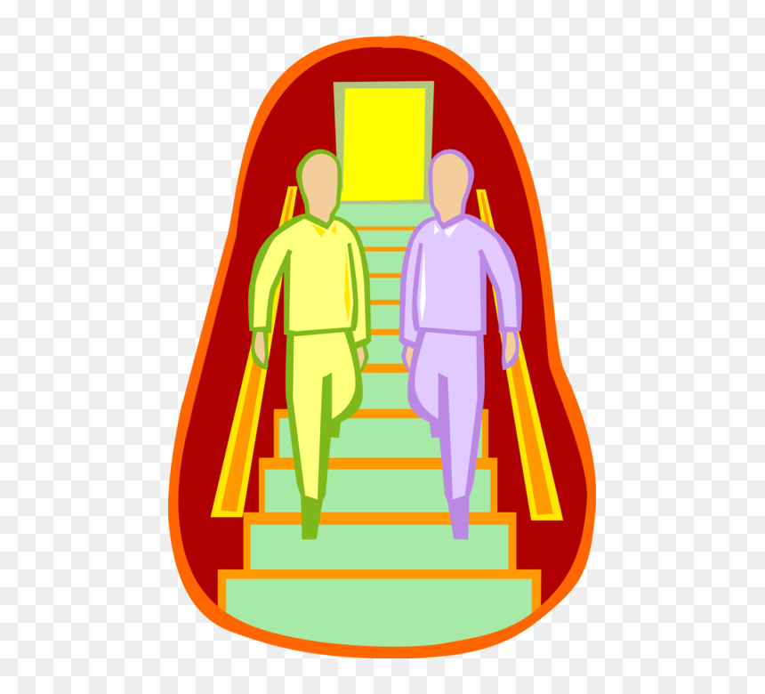 Walking Down Flight Of Stairs Image Illustration - Illustration, HD Png Download - stairway png