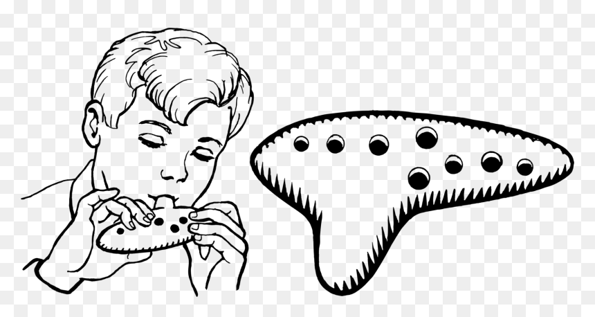 Line Art,eye,jaw - Ocarina Clipart, HD Png Download - ocarina of time png