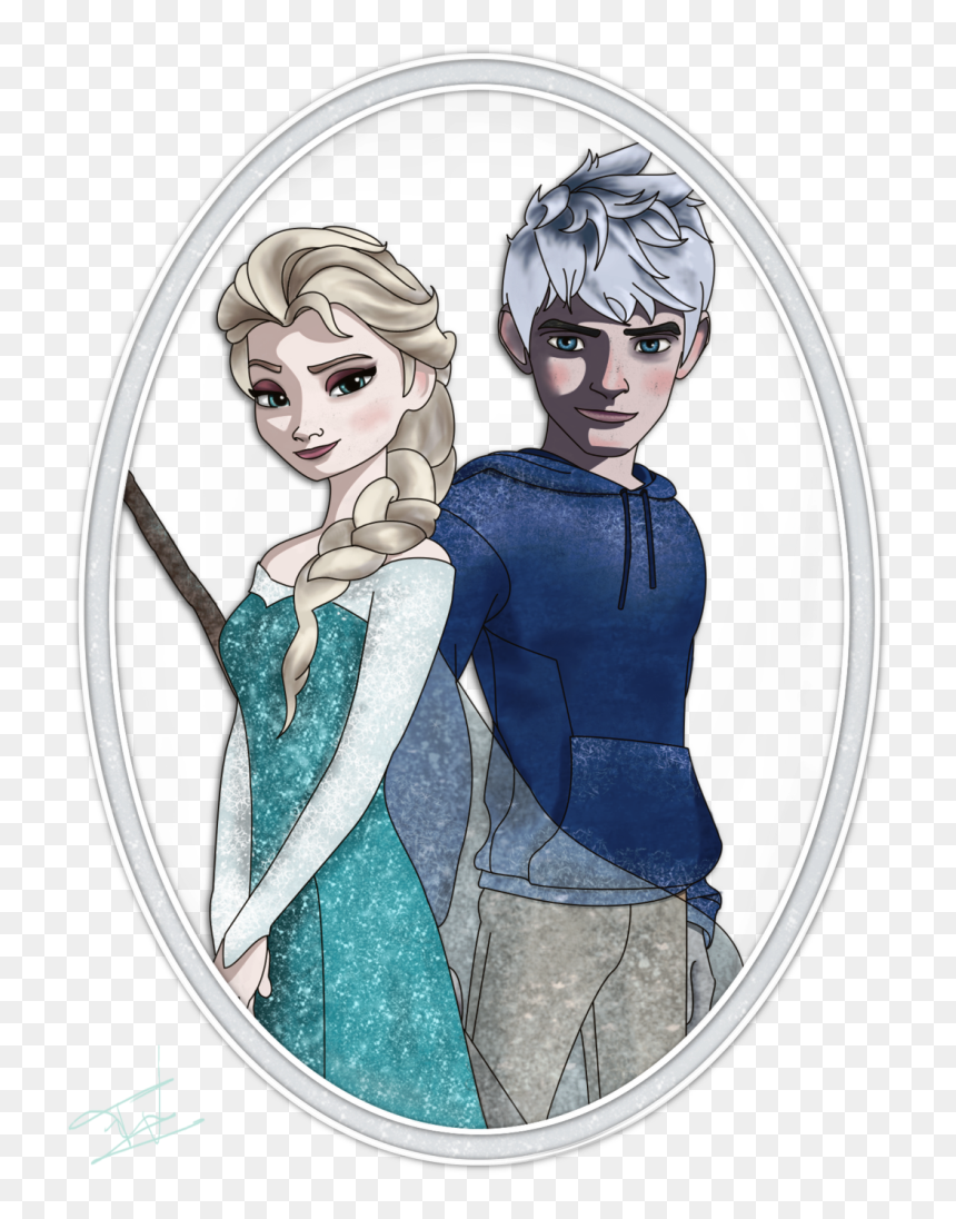 Frame Image Of Queen Elsa And Jack Frost-gh711, HD Png Download - jack frost png