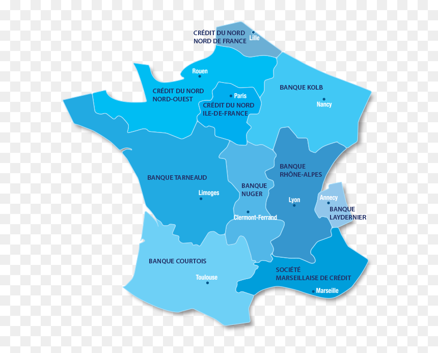 Carte Du Réseau Crédit Du Nord - Atlas, HD Png Download - regions bank logo png