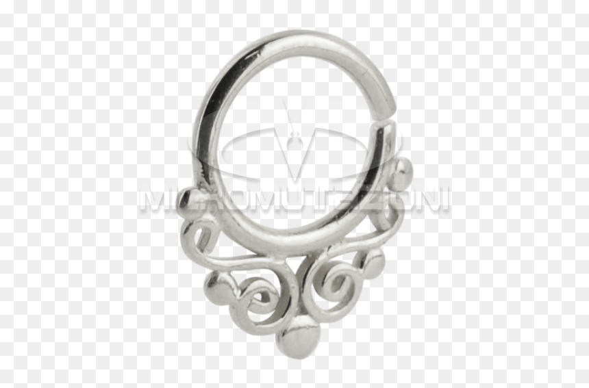 Silver, HD Png Download - septum ring png