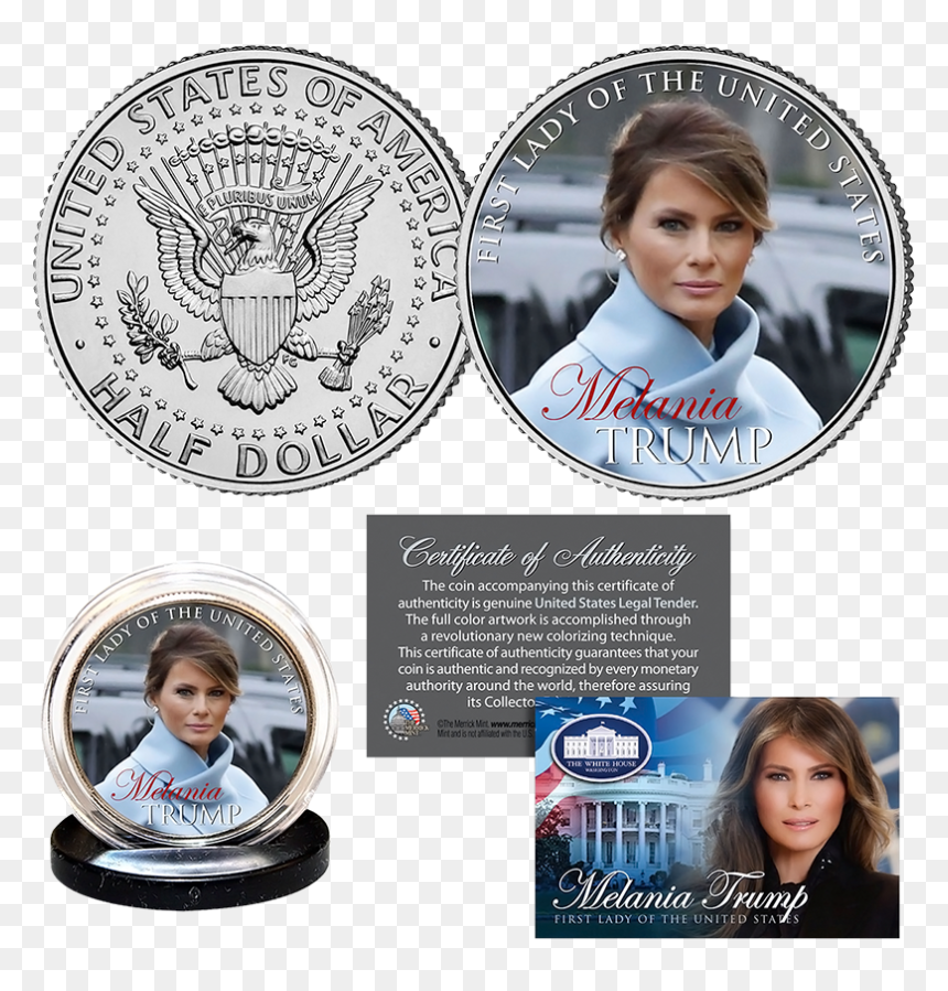 Half Dollar Coin Trump, HD Png Download - melania trump png