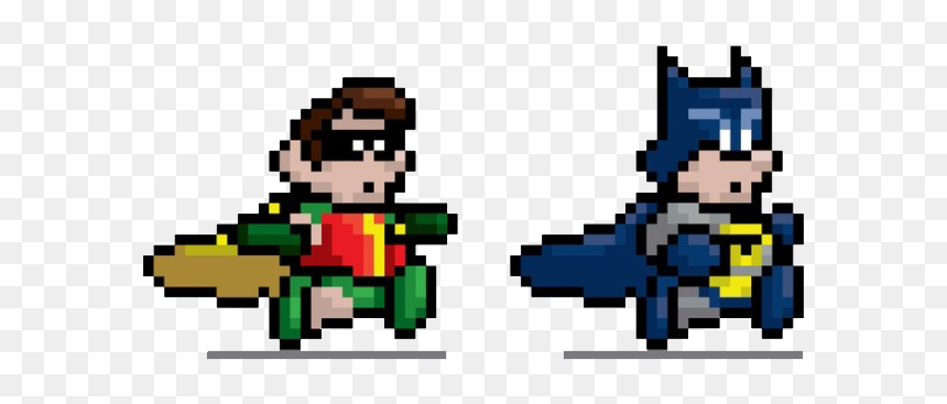 Batman And Robin Pixel Art, HD Png Download - batman and robin png