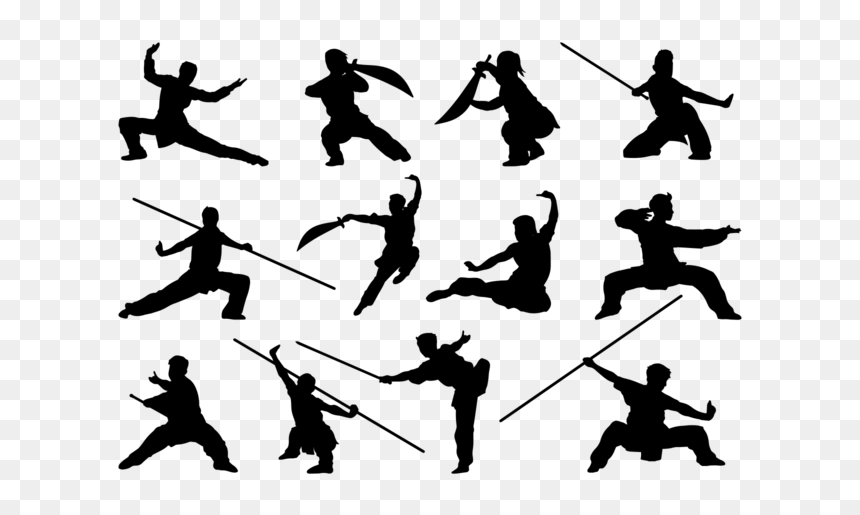 Wushu Silhouette Vector - Wushu Vector, HD Png Download - kung fu png