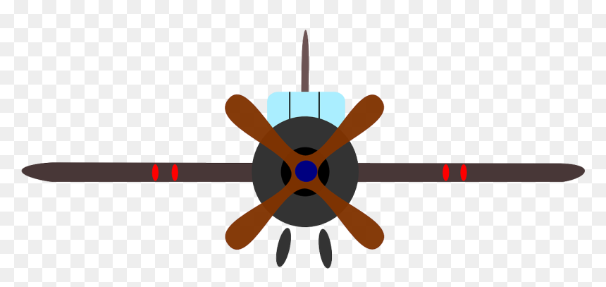 Avião De Frente Desenho, HD Png Download - propeller png