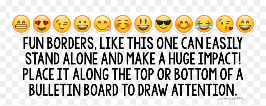 How To Emoji Your Classroom With A Giveaway Cassie - Transparent Emoji Border, HD Png Download - like emoji png