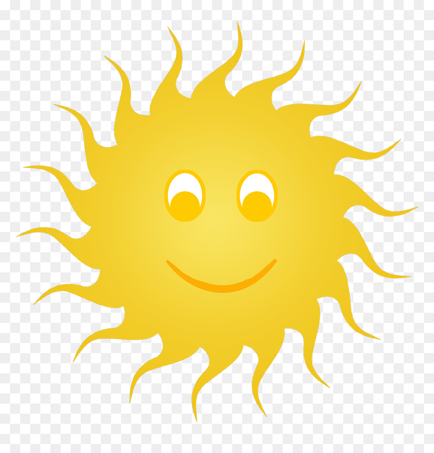 Sun Clip Art Smiling - Yellow Sun, HD Png Download - sunshine clipart png