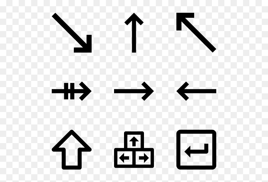 Arrows Pointing To A Person, HD Png Download - keyboard icon png