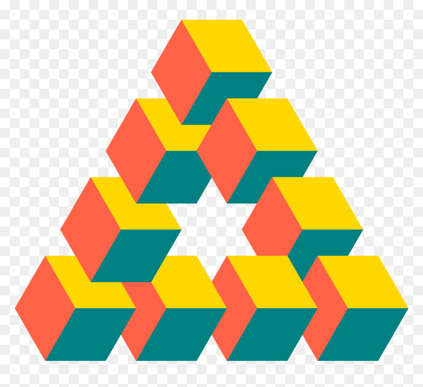 Triangle Optical Illusion Square, HD Png Download - optical illusion png