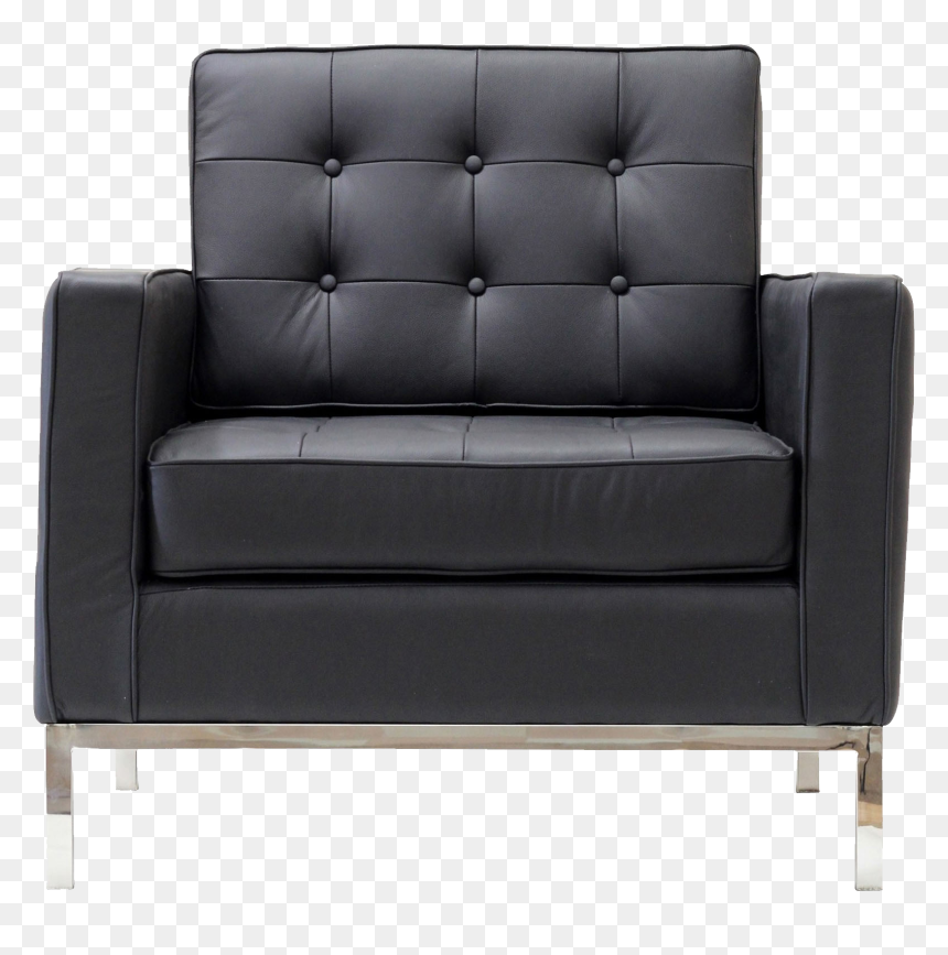 Black Leather Chair Png, Transparent Png - armchair png