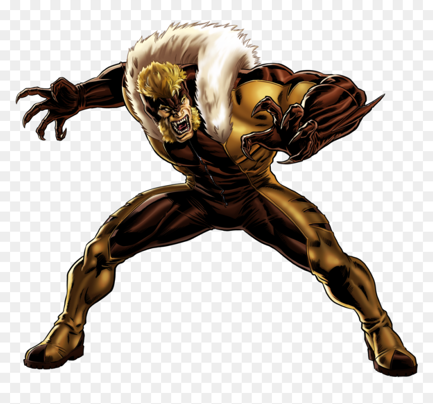 Marvel Comics Sabretooth, HD Png Download - wolverine comic png