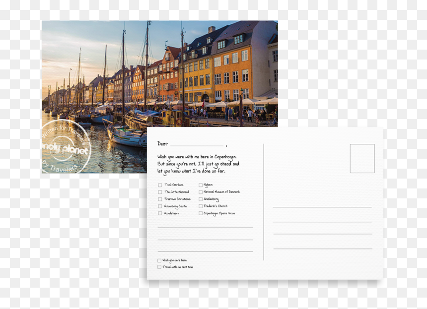 Lonely Planet Copenhagen A6 Flyer Postcard Mock-up - Copenhagen, HD Png Download - lonely png