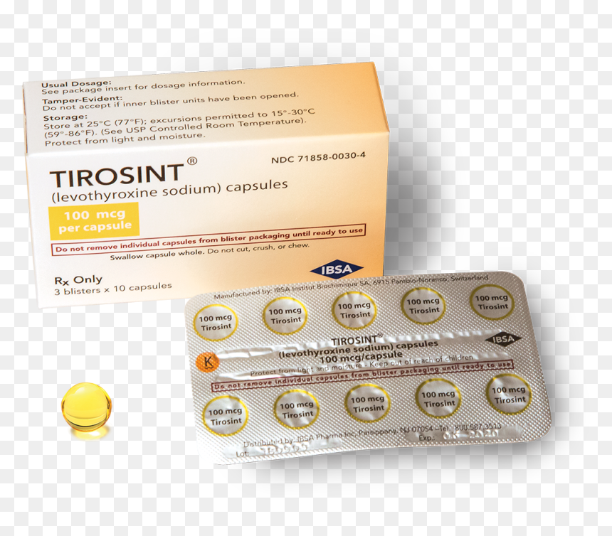 Tirosint Thyroid Information - Prescription Drug, HD Png Download - pill capsule png