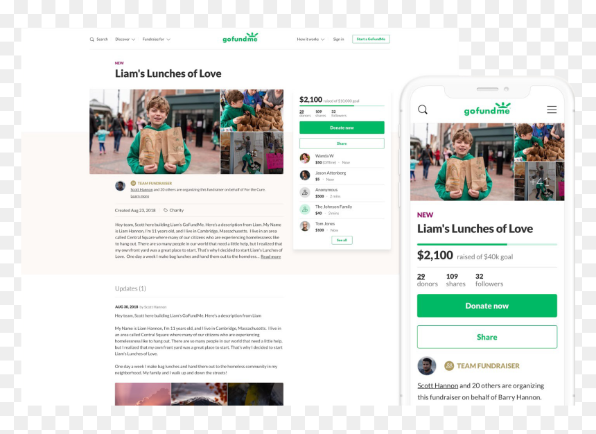 Web Page, HD Png Download - go fund me png