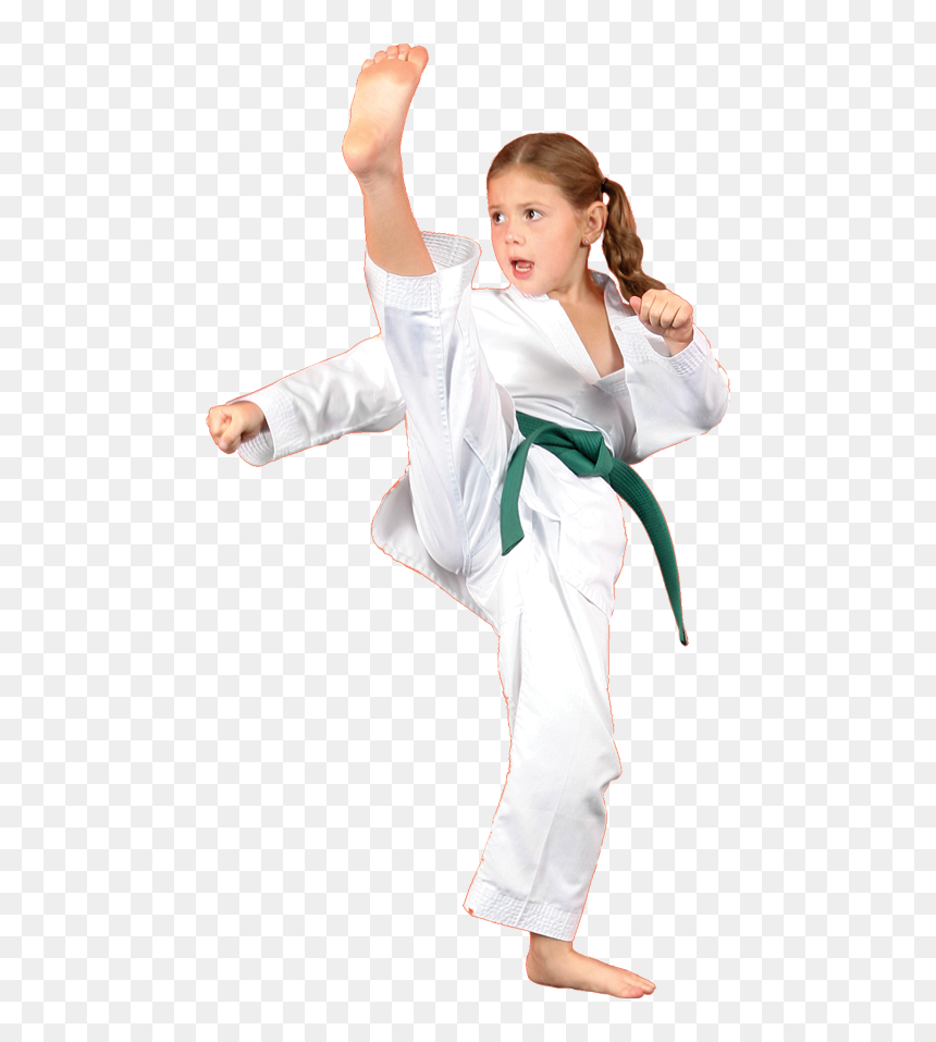 Kartate Kids Doing A High Kick - Taekwondo Kids Green Belt, HD Png Download - kick png