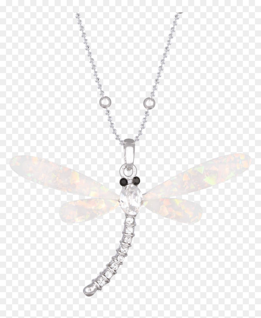 Pendant Dragonfly Opal Acrylic Wings White - Necklace, HD Png Download - dragonfly wings png