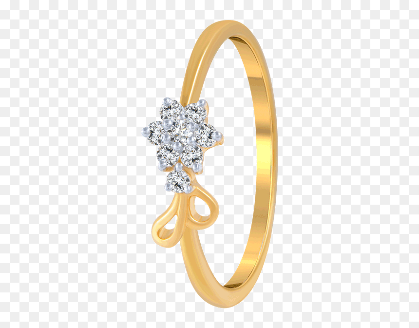 18kt Yellow Gold And Diamond Ring For Women - Engagement Ring, HD Png Download - dimond png