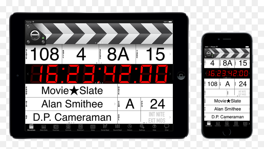 Movieslate Running On Apple Ipad And Iphone - Film Slate App, HD Png Download - slate png