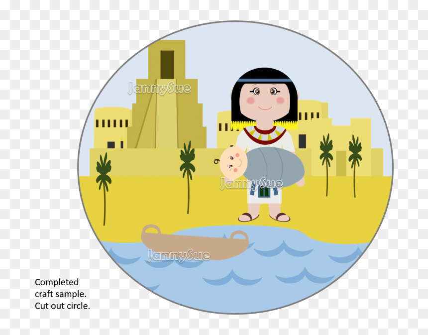 Baby Circle Scene Thumb - Cartoon, HD Png Download - moses png