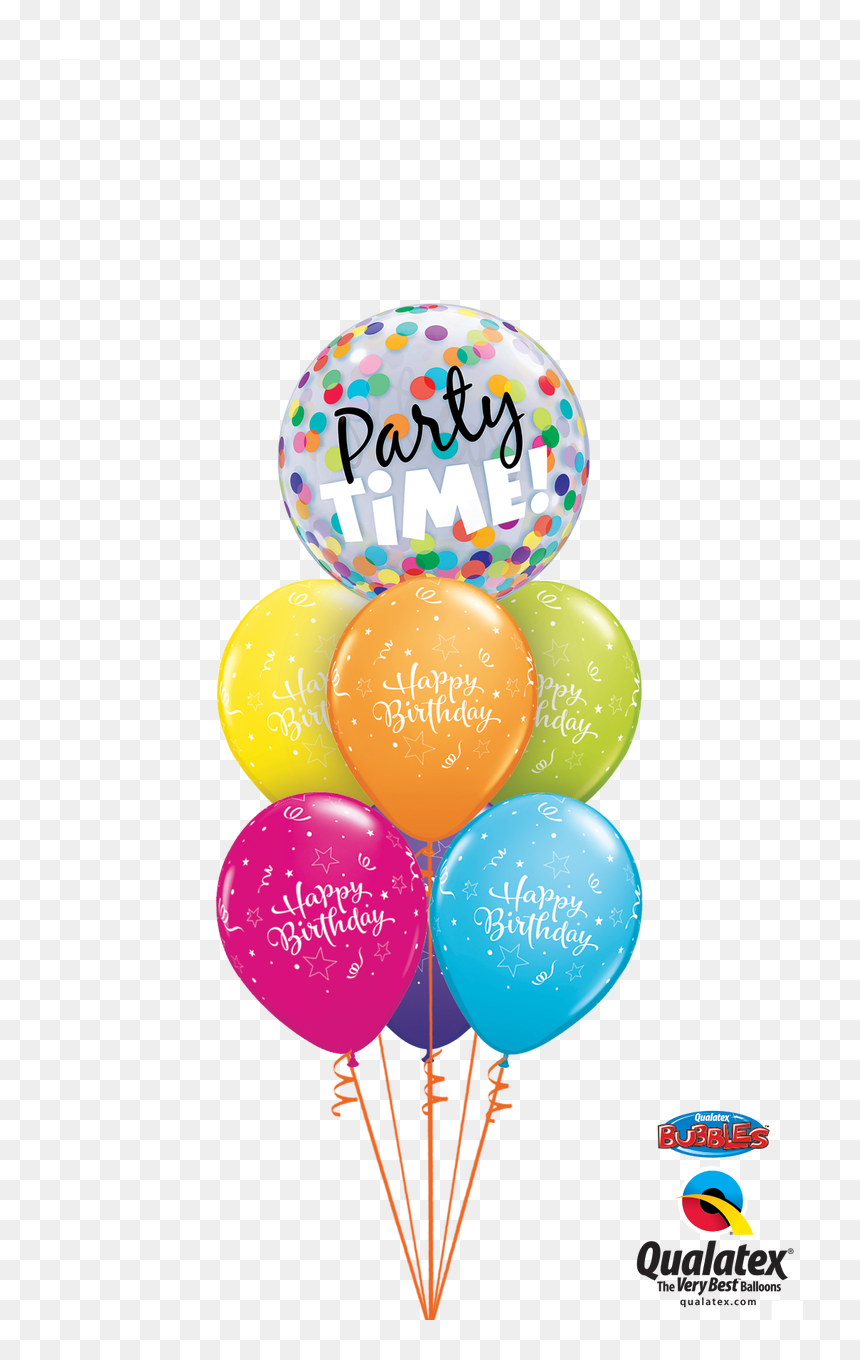 Party Time Bubble Bouquet Large - Get Well Soon Balloon Png, Transparent Png - party time png
