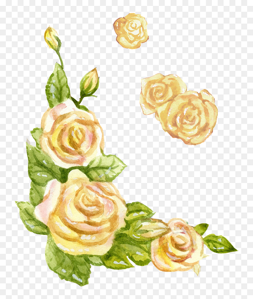 Yellow Flower Watercolor Transparent, HD Png Download - yellow watercolor png