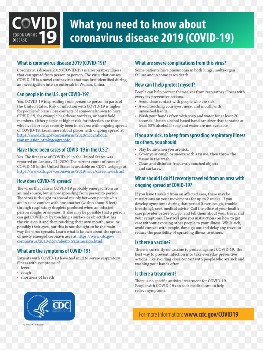 2019 Ncov Factsheet - Covid 19 Facts Sheet, HD Png Download - no image available png