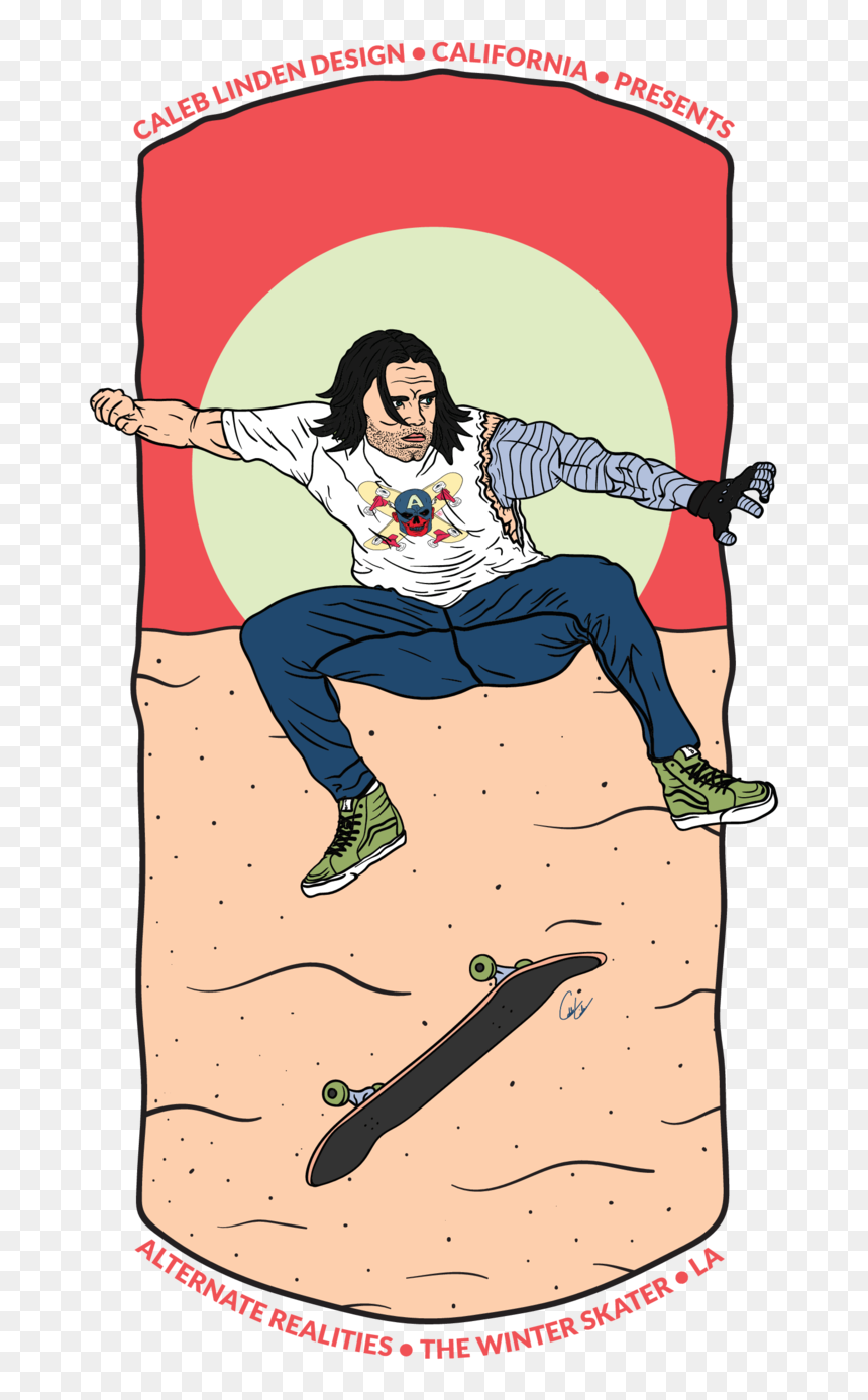 Winter Soldier Beach Skater Marvel Hoodie Back , Png - Portable Network Graphics, Transparent Png - skater png