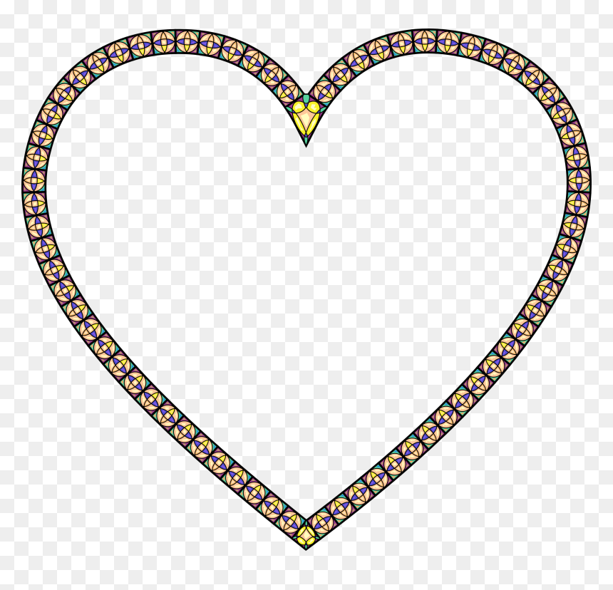 Stained Glass Heart 2 Clip Arts - Clip Art, HD Png Download - glass frame png