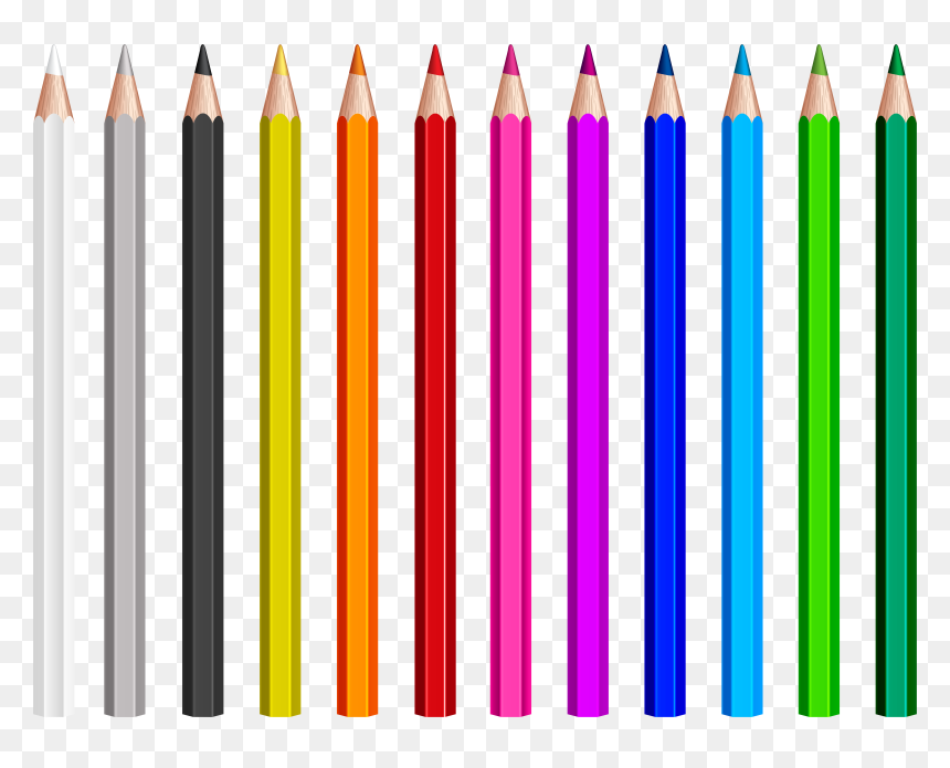 Pencils Clipart Banner Black And White Stock Colored, HD Png Download - black pencil png