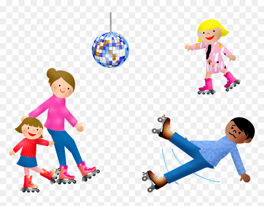 Roller Skating Falling Skate Skater Disco Ball - Roller Skating, HD Png Download - skater png