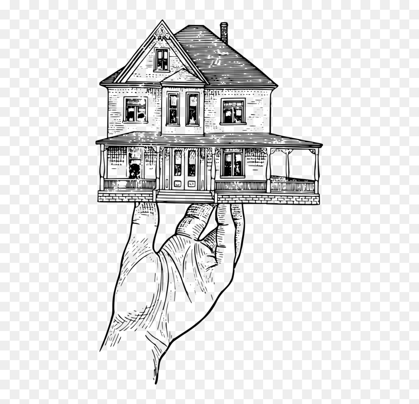 Line Art,monochrome,angle - Png House Hand Clipart, Transparent Png - the white house png