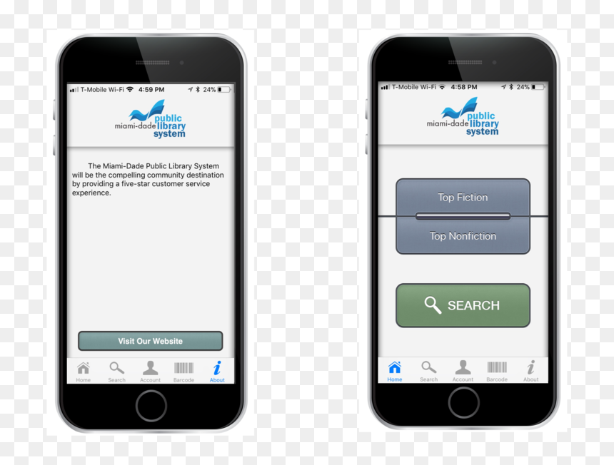 Above Is The Existing App Used By Miami Dade Public - Miami-dade Public Library System, HD Png Download - book barcode png
