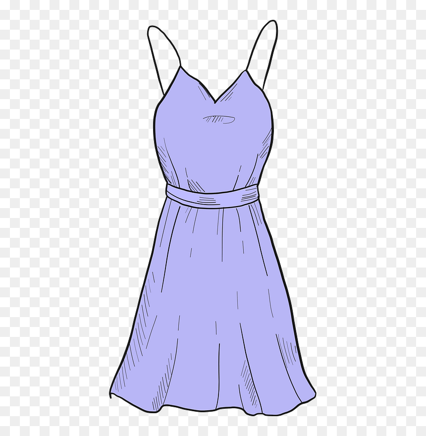 Purple Dress Clipart - Cocktail Dress, HD Png Download - dress emoji png
