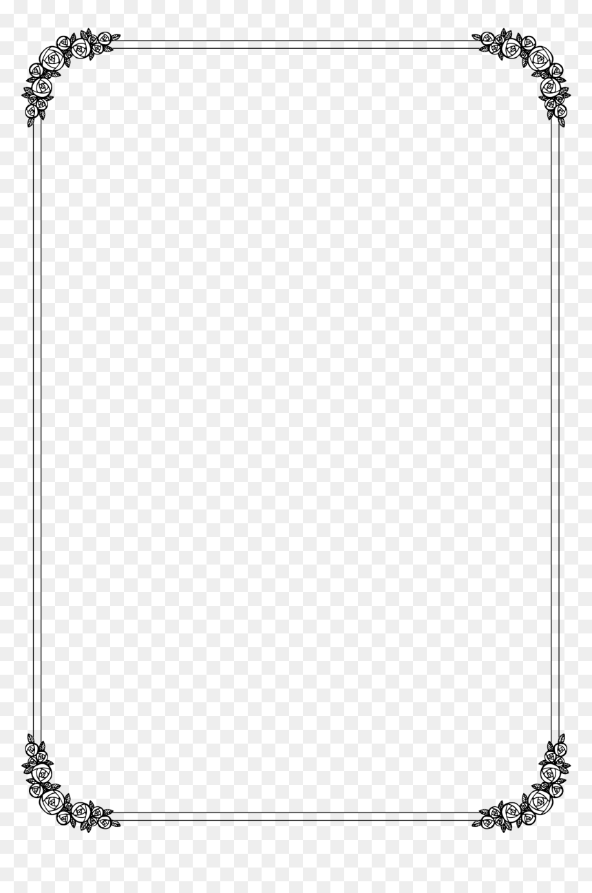 A Frame With Roses Clip Arts - Page Border Transparent Background, HD Png Download - skull border png