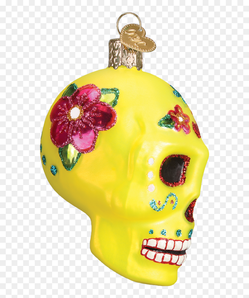 Christmas Ornaments, Day Of The Dead, Old World Christmas - Skull, HD Png Download - skull border png