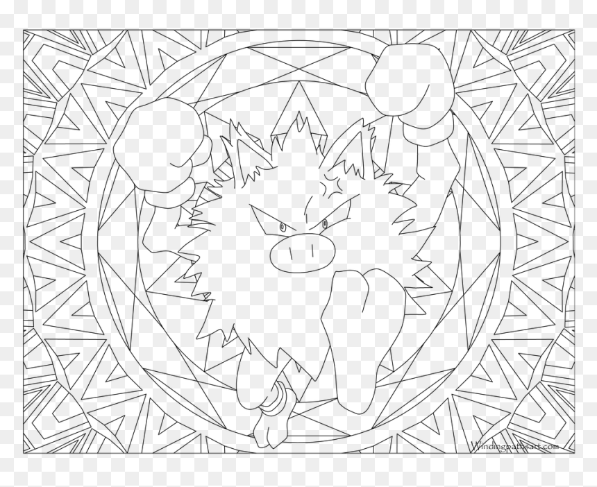 Mandala Pokemon, HD Png Download - primeape png
