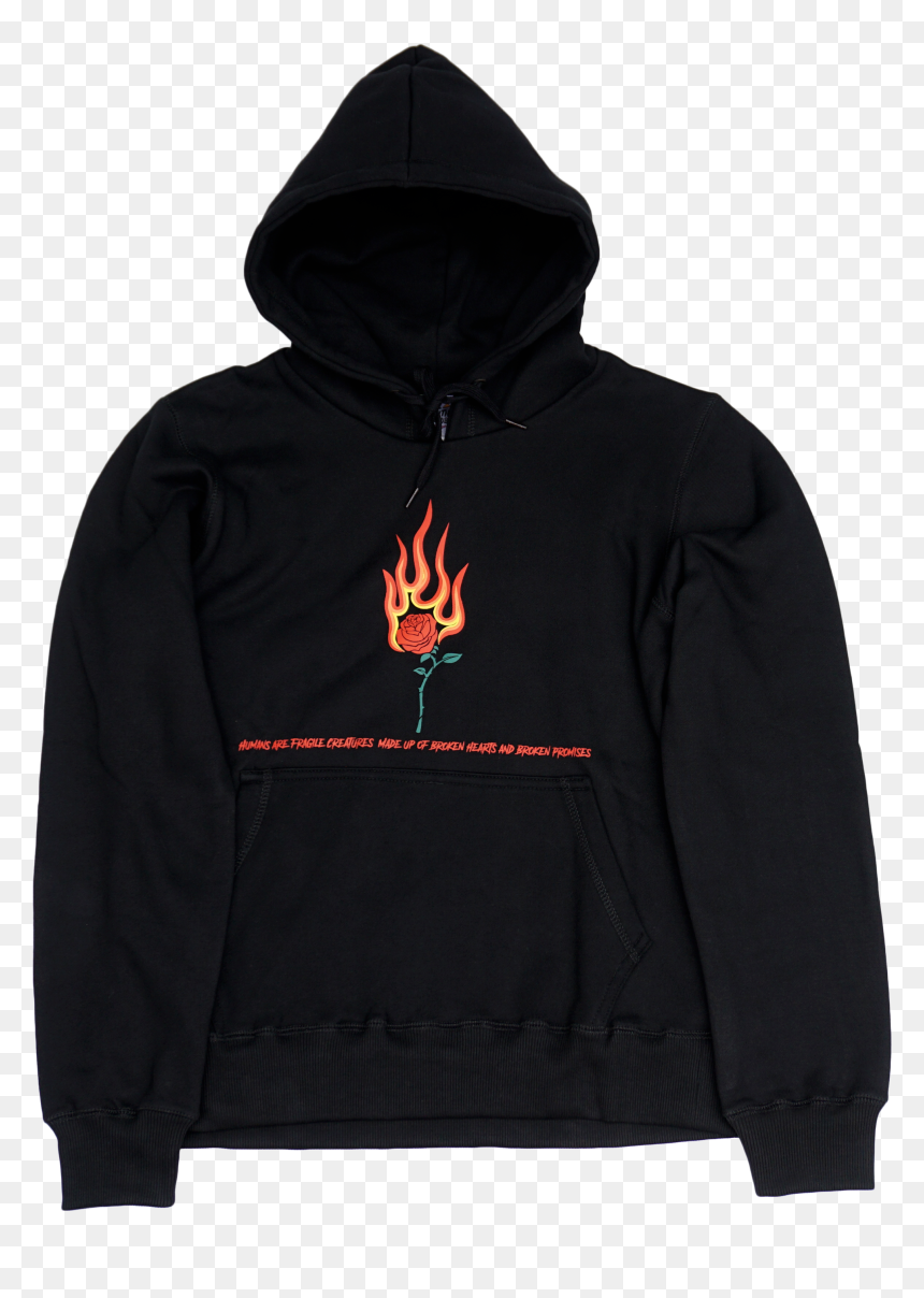Hoodie, HD Png Download - black flame png