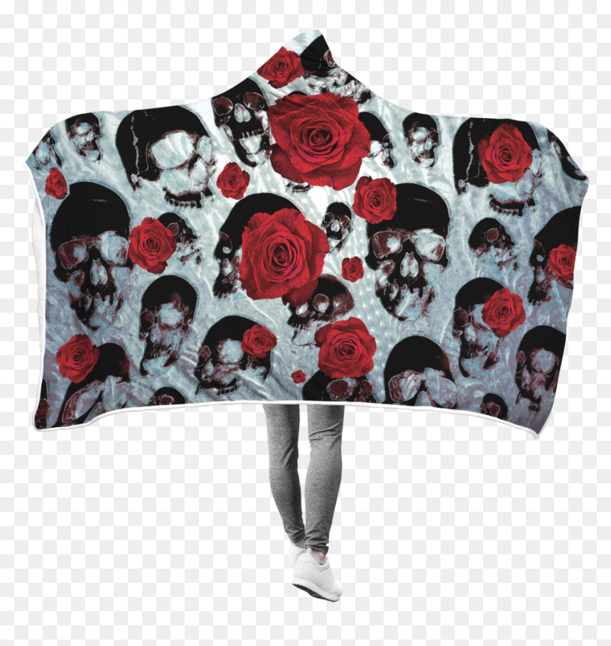 Gothic Rose Skull - Blanket, HD Png Download - skull border png